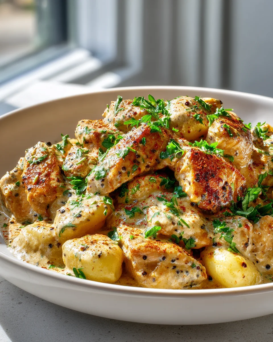 Easy Creamy Cajun Chicken Gnocchi Skillet Dinner Recipe