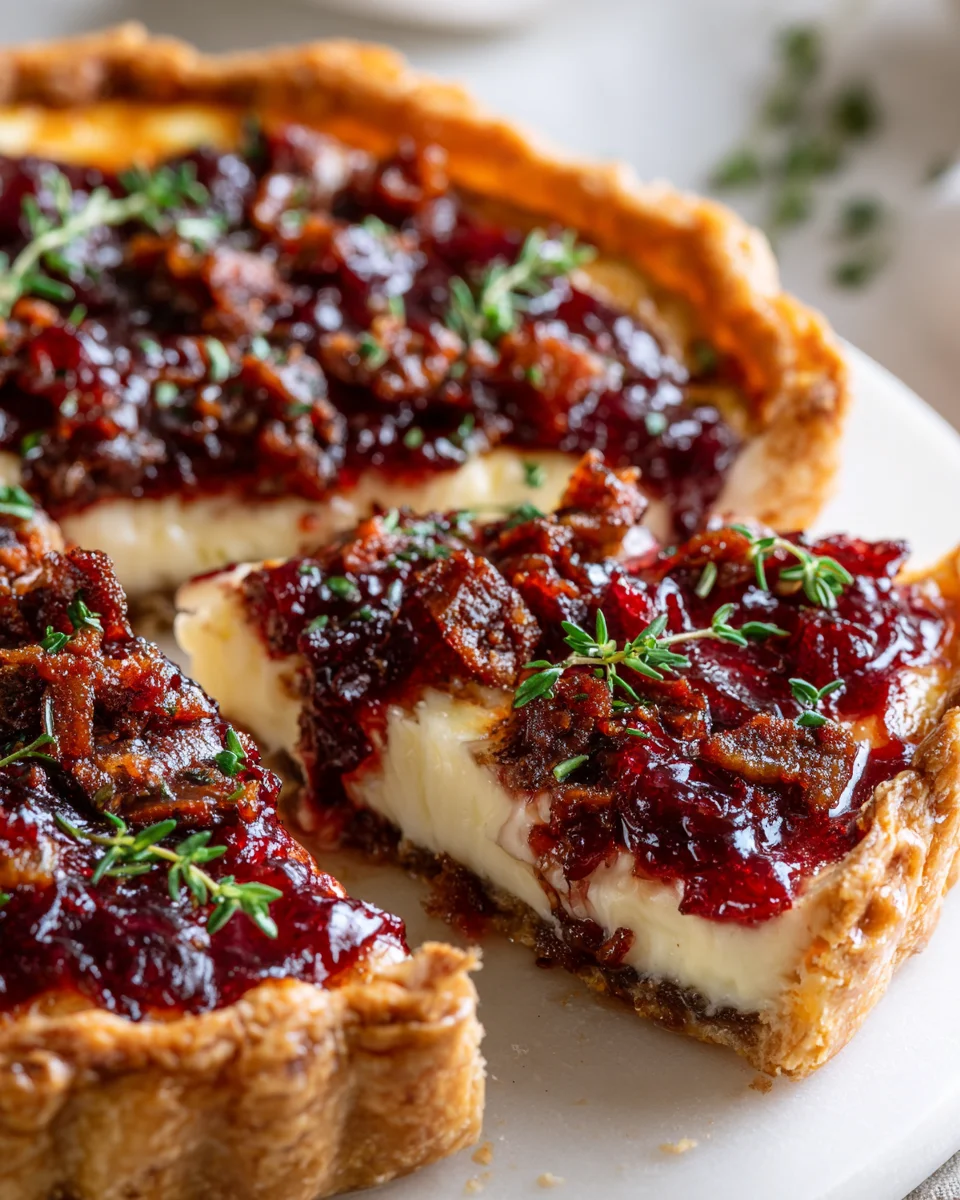 Gourmet Cranberry Brie Tart: Beef Pancetta & Thyme