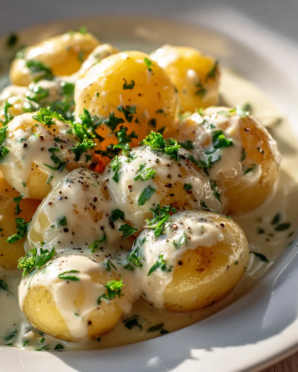 Simple Creamy Garlic Sauce Baby Potatoes: Quick & Easy