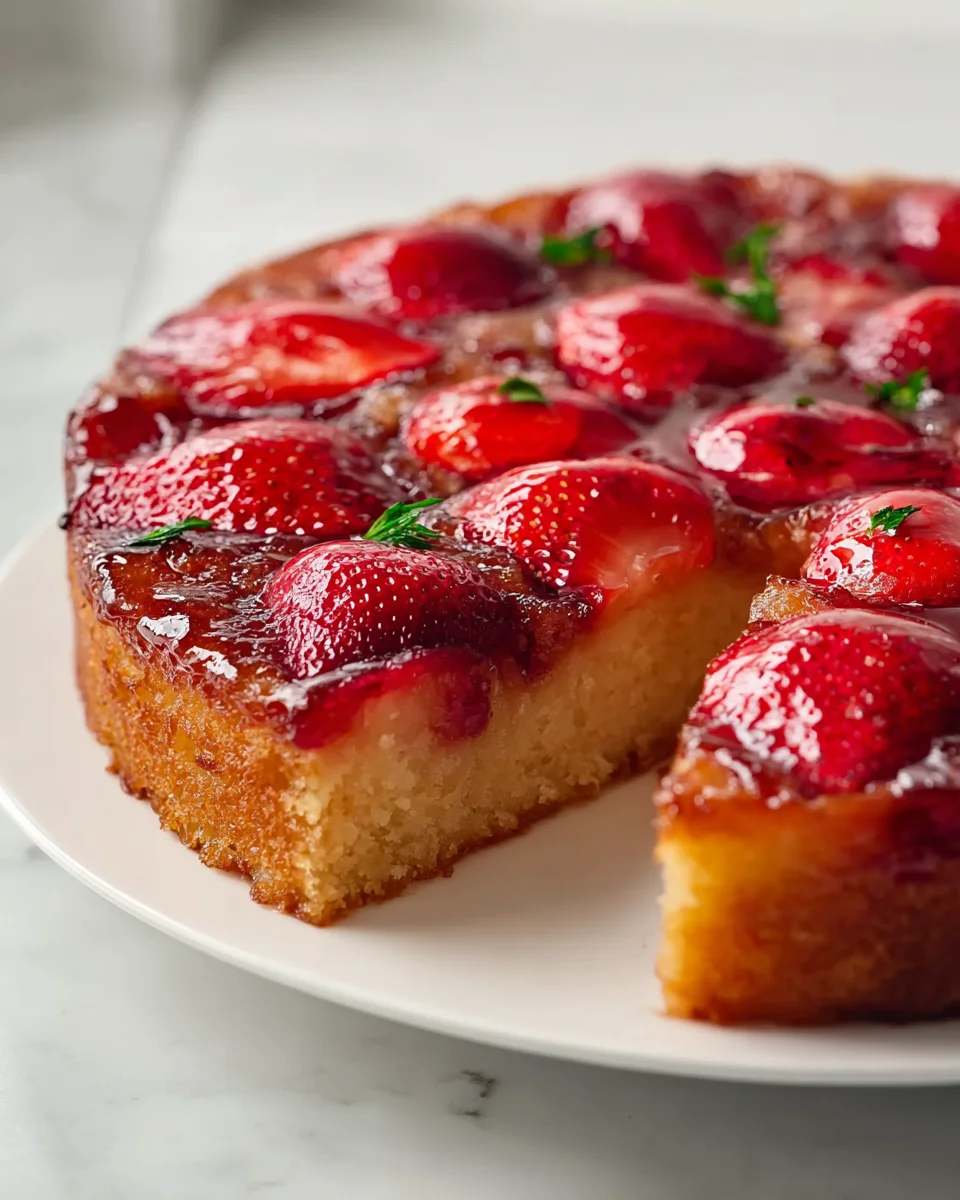 Delicious Traditional Strawberry Upside Down Cake Recipe