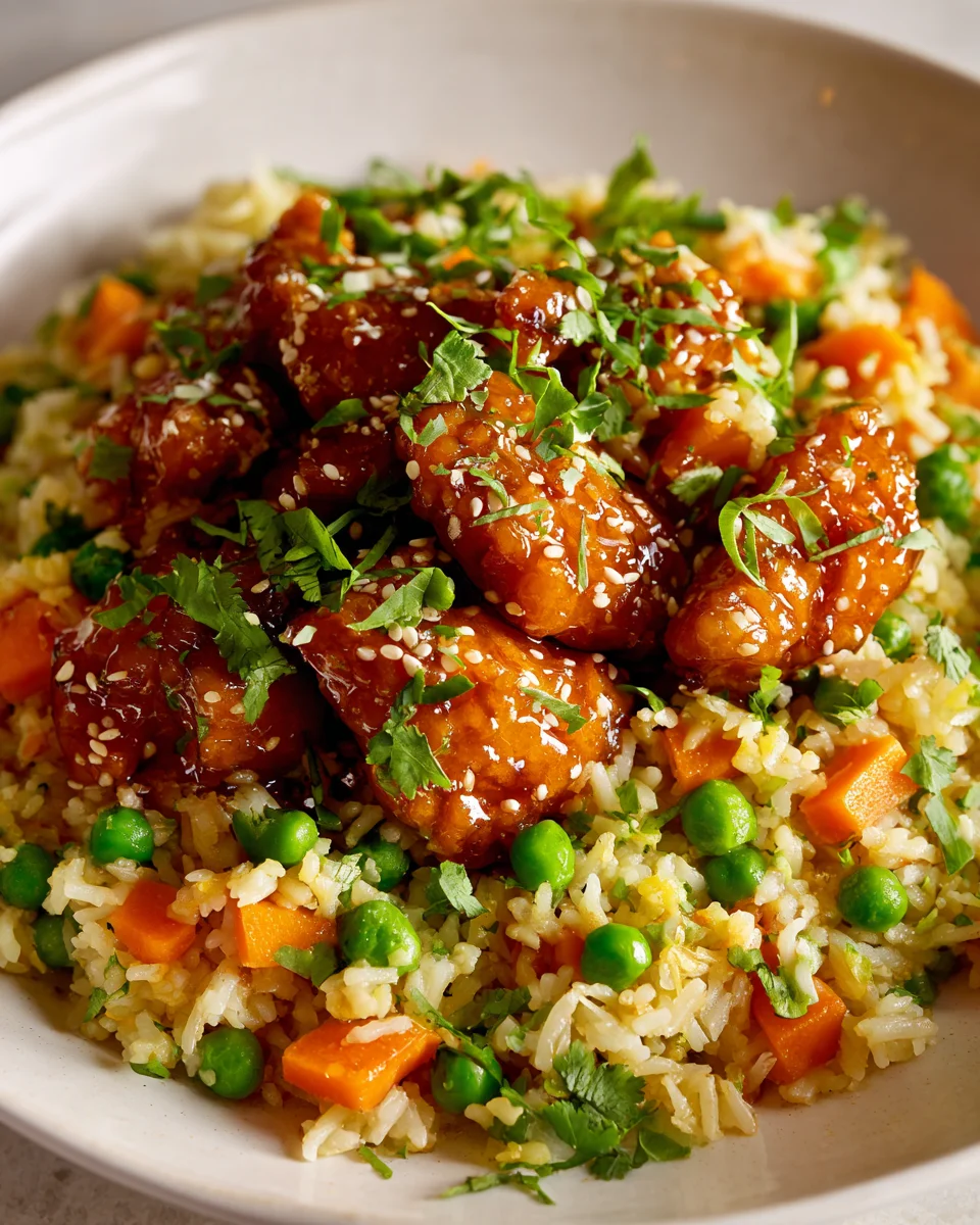 One-Pan Trader Joe's Orange Chicken Fried Rice Skillet