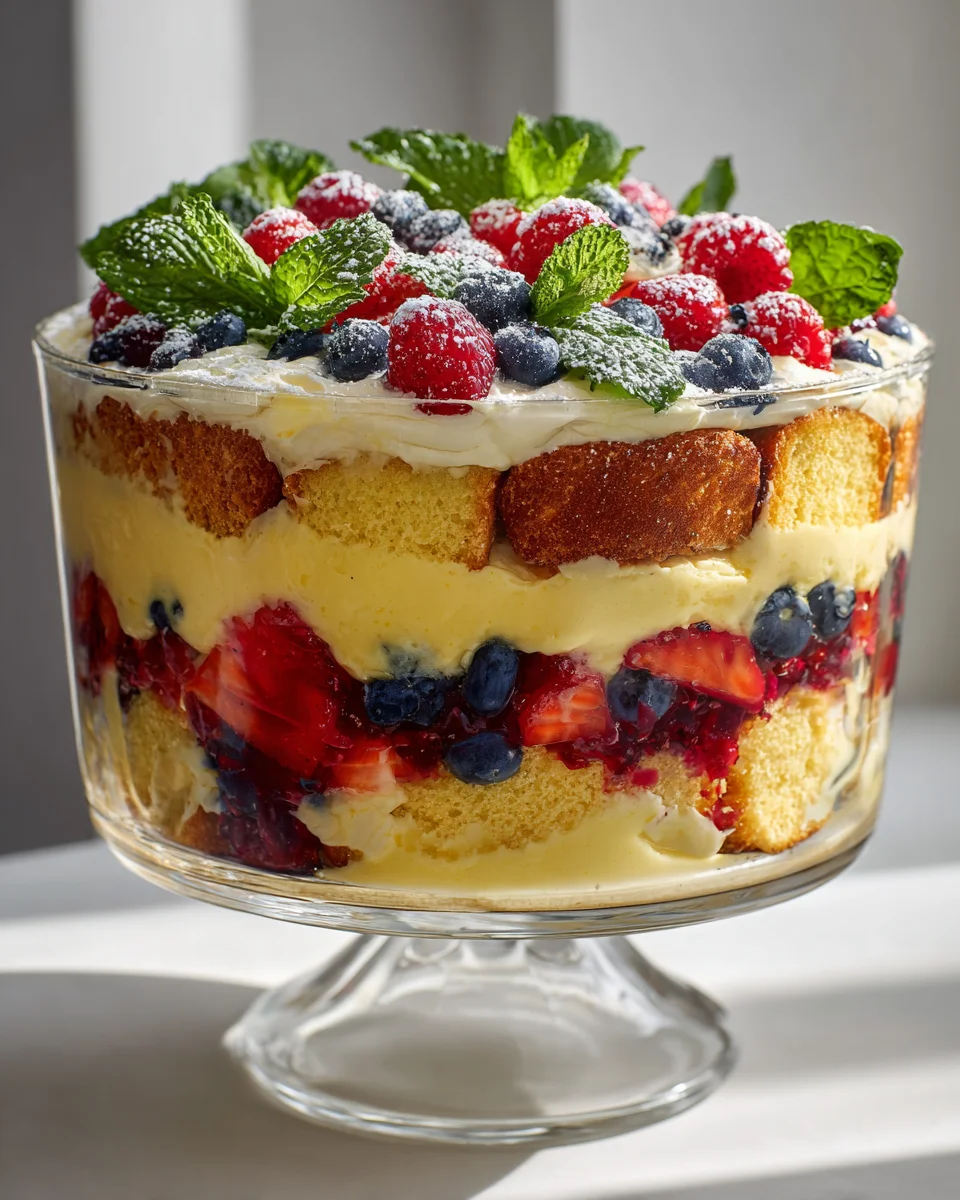 Best Non-Alcoholic Lemon Berry Trifle with Pound Cake Layers