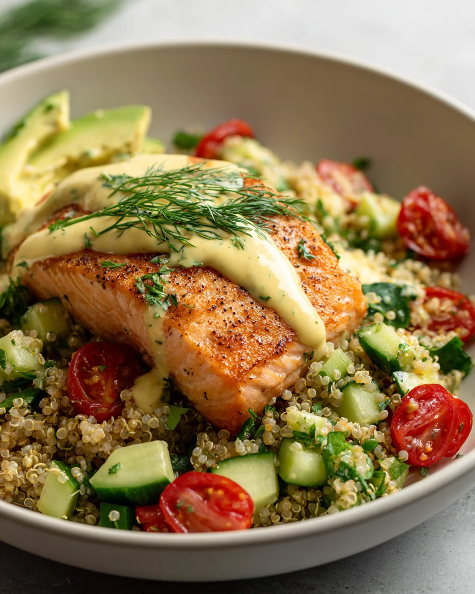 Mediterranean Salmon Quinoa Bowls with Zesty Lemon Dill
