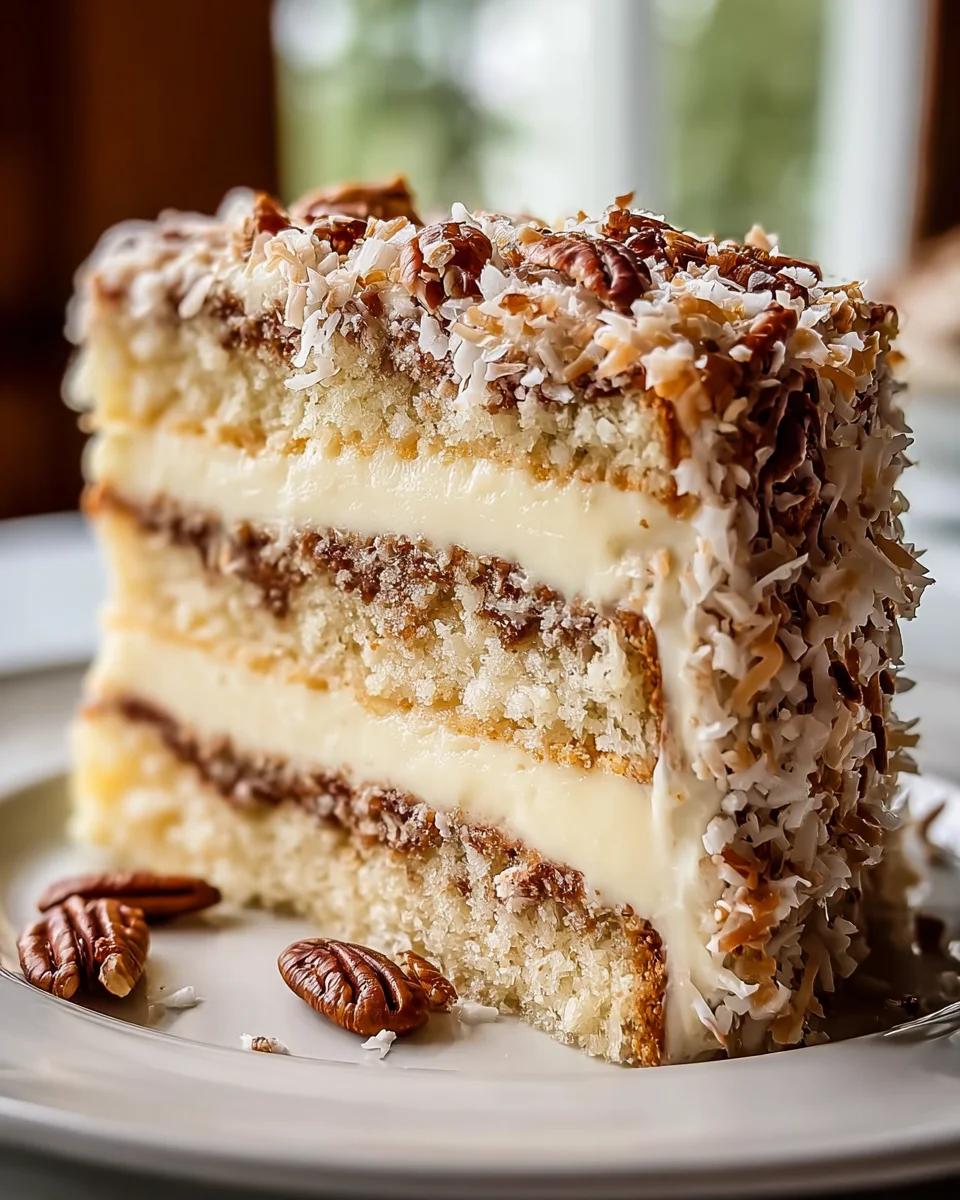 White German Chocolate Cake With Cheesecake Center
