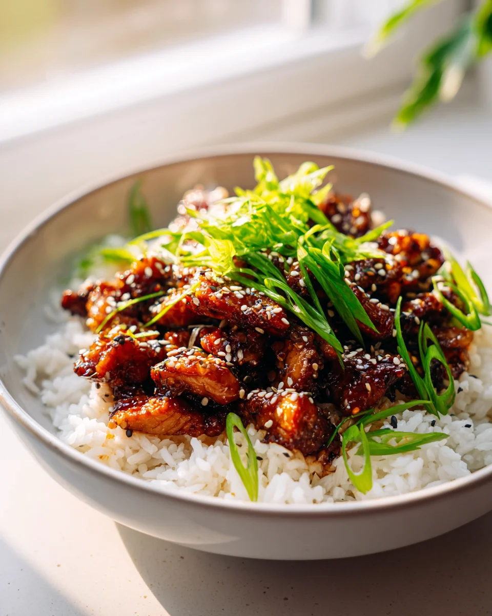 Best Sticky Korean BBQ Chicken Bowls with Jasmine Rice