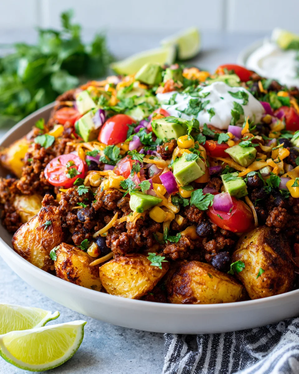 Savory Loaded Potato Taco Bowl Recipe - Must-Try!