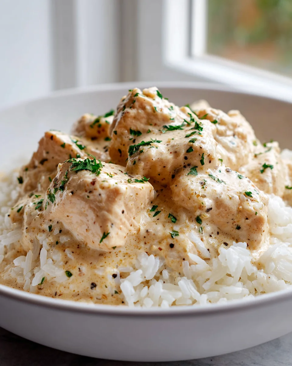 Easy Creamy Crockpot Chicken & Rice: Family Favorite