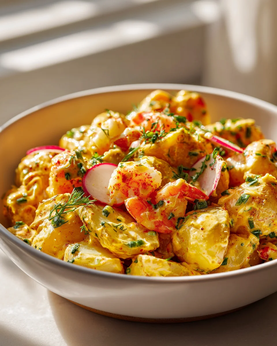 Zesty Crawfish Boil Potato Salad with Zesty Mustard Dressing