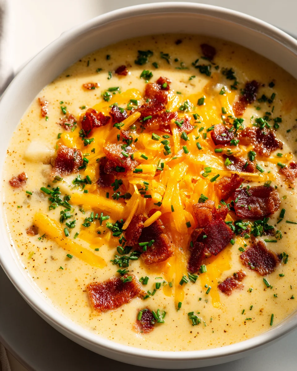 Ultimate Loaded Baked Potato Soup with Beef Bacon & Cheese