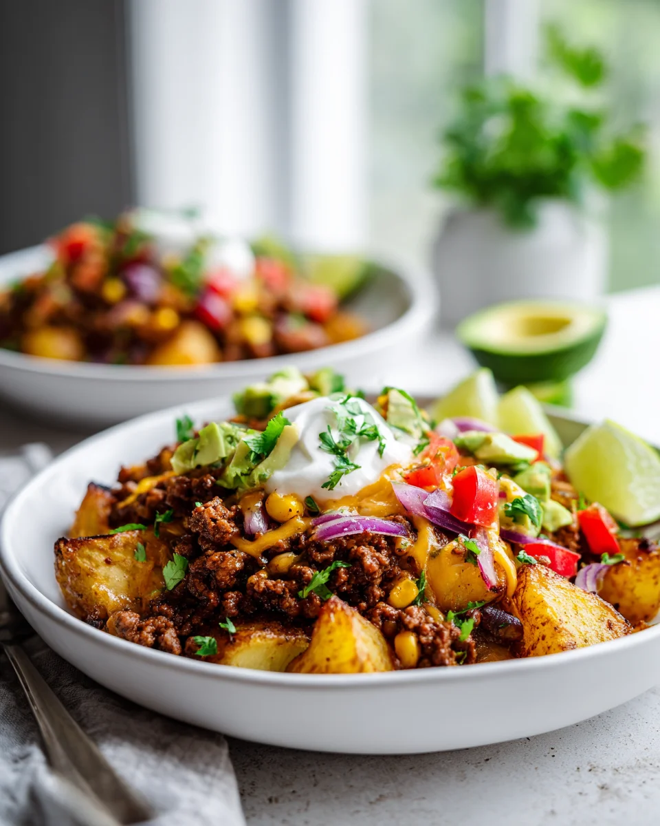 Savory Loaded Potato Taco Bowl Recipe - Must-Try!