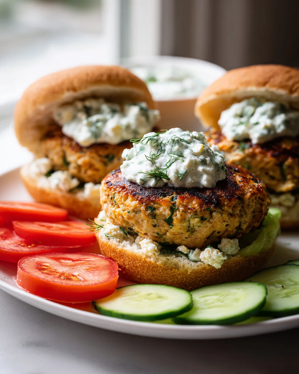 Delicious Greek Chicken Burgers: Perfect for Dinner Tonight!