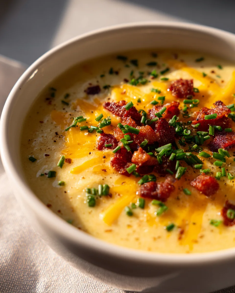 Ultimate Loaded Baked Potato Soup with Beef Bacon & Cheese