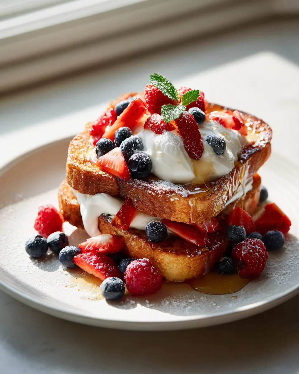 Protein French Toast: Greek Yogurt & Berries Recipe