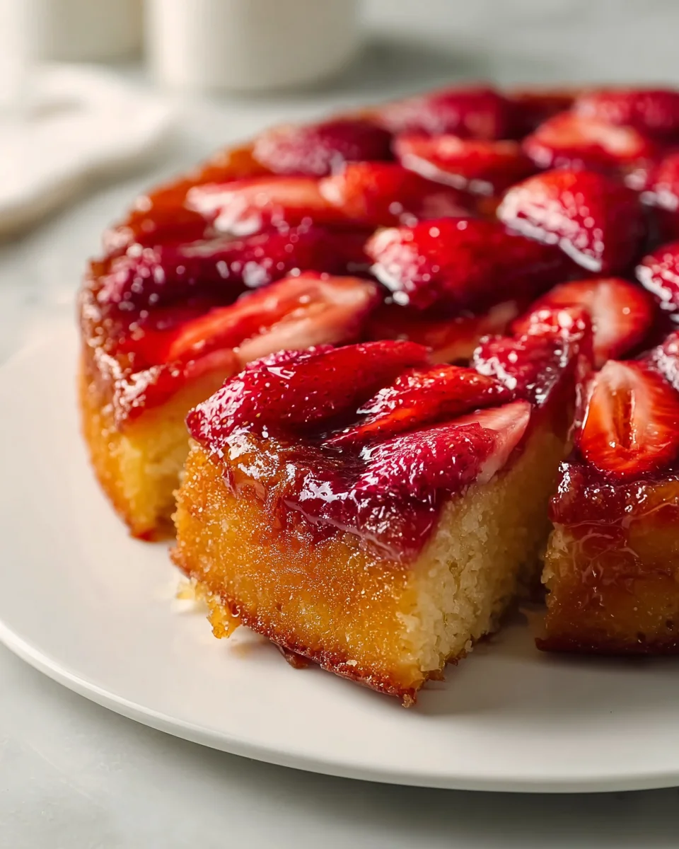 Delicious Traditional Strawberry Upside Down Cake Recipe