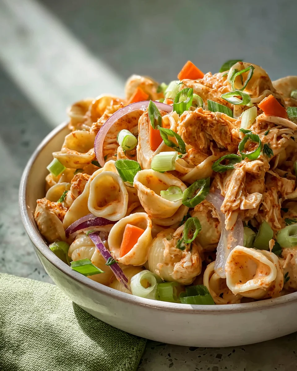 Spicy High-Protein Buffalo Pasta Salad – Your New Favorite!