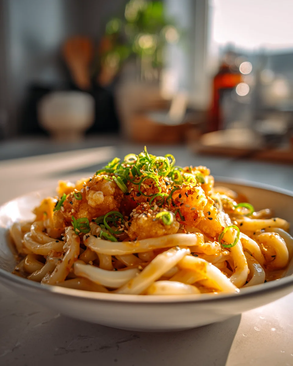 Spicy Bang Bang Chicken Udon Noodle Bowl – Easy Recipe