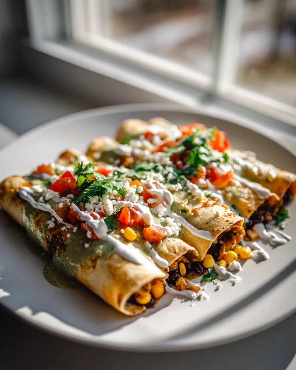 Delicious Black Bean & Corn Vegetarian Enchiladas