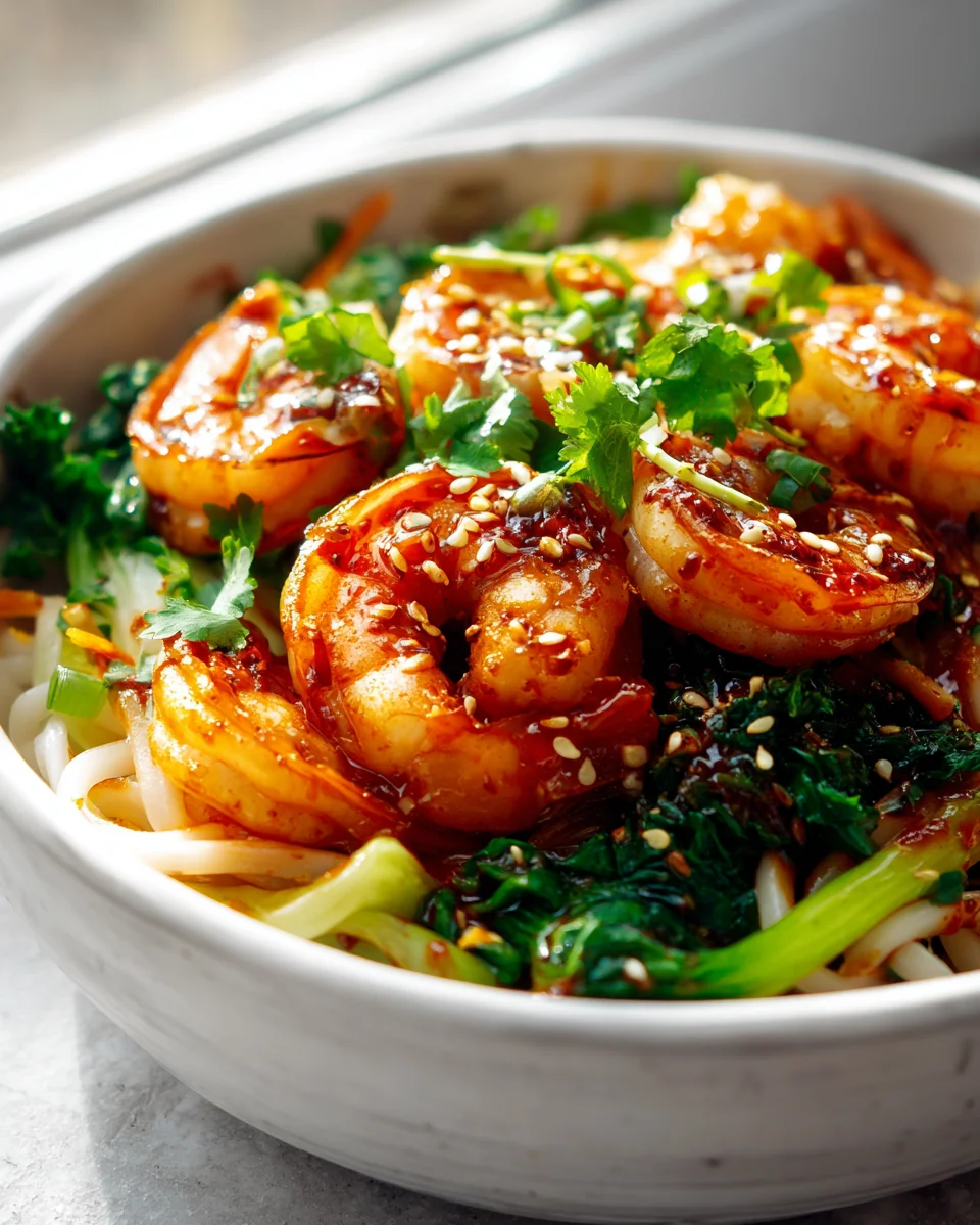 Spicy Sriracha Shrimp Noodle Bowl: A Flavorful Delight!