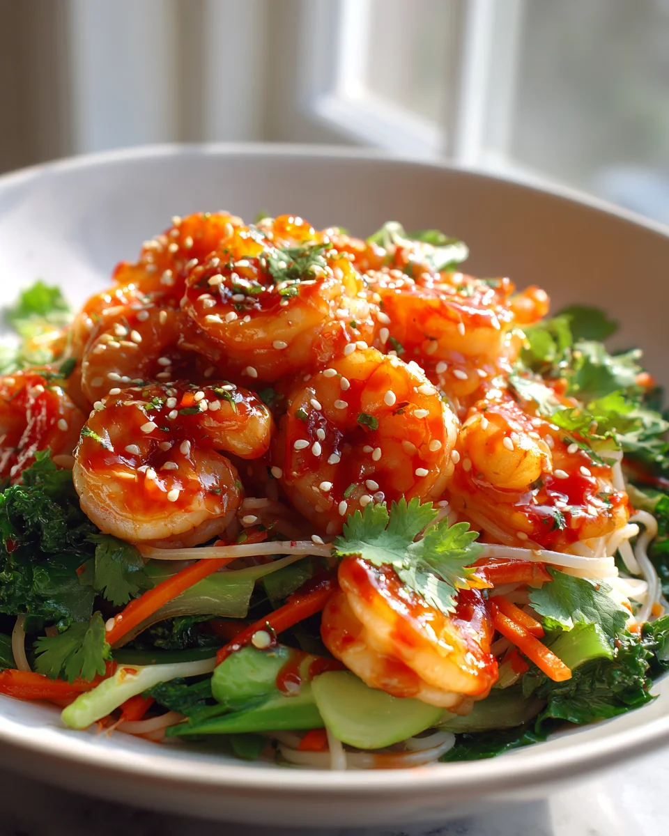 Spicy Sriracha Shrimp Noodle Bowl: A Flavorful Delight!