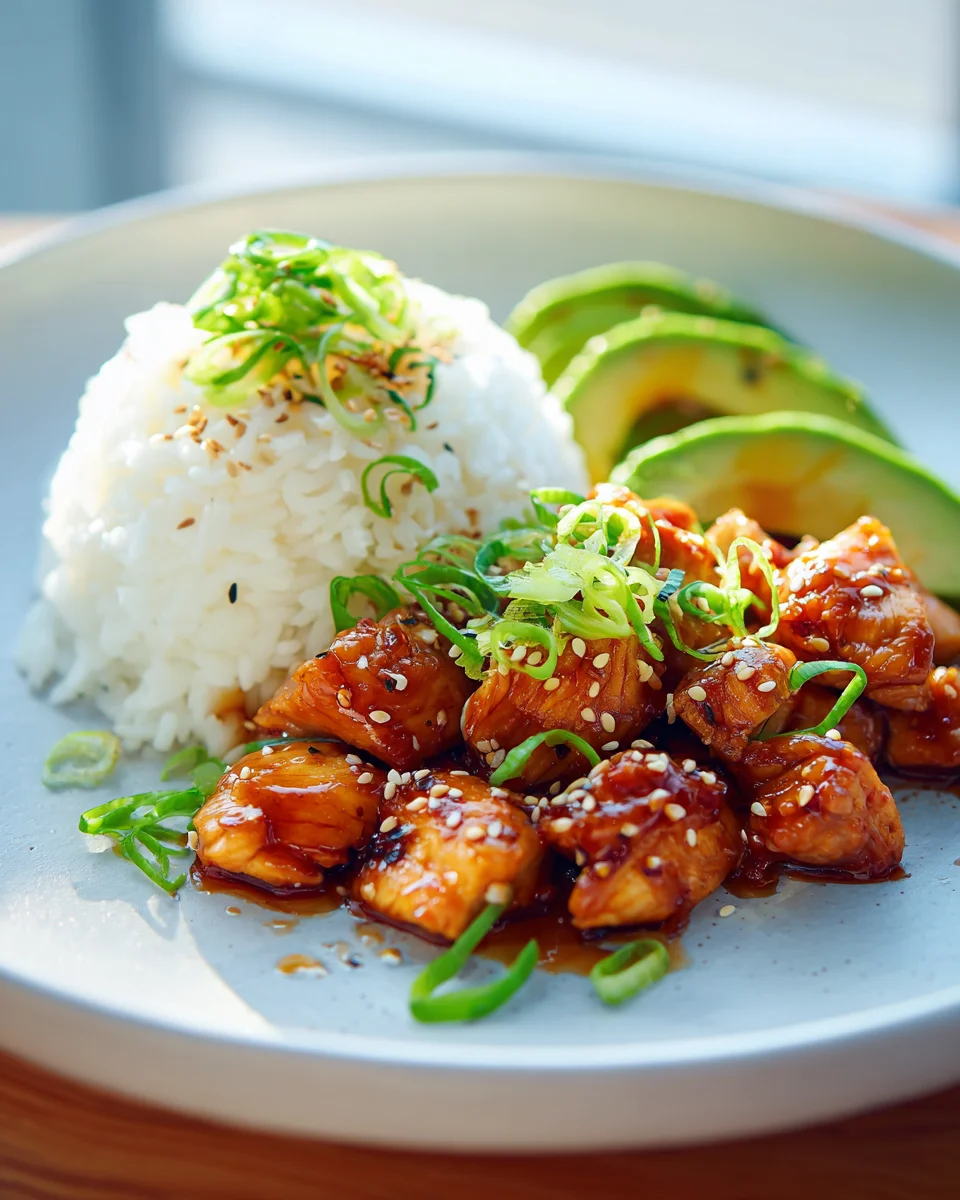 Delicious Korean Chicken and Avocado Rice Bowls Recipe