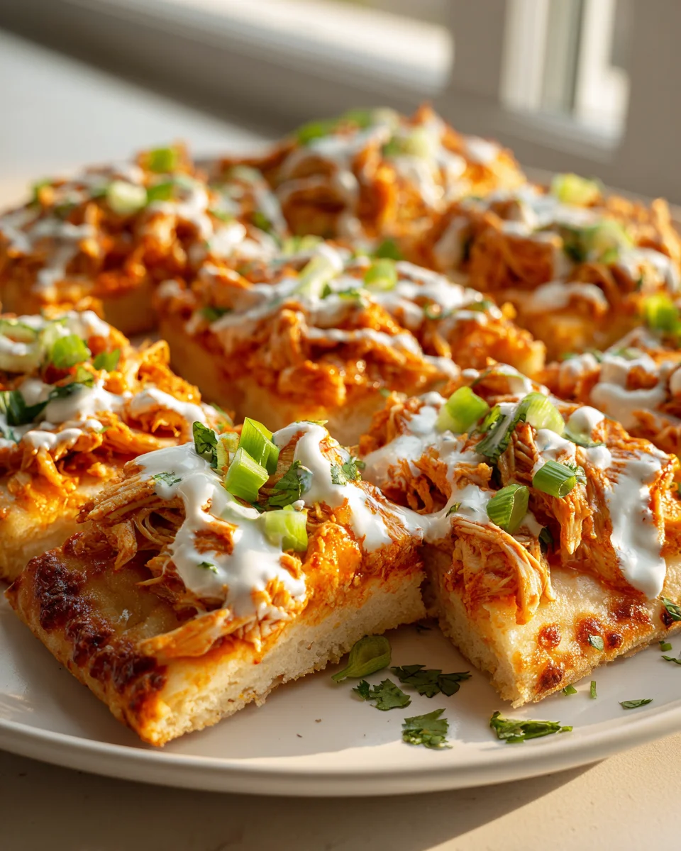 Ultimate Buffalo Chicken Flatbread Squares Recipe – Game Day Ready!