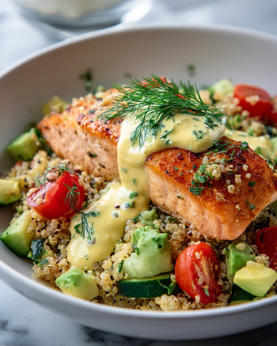 Mediterranean Salmon Quinoa Bowls with Zesty Lemon Dill