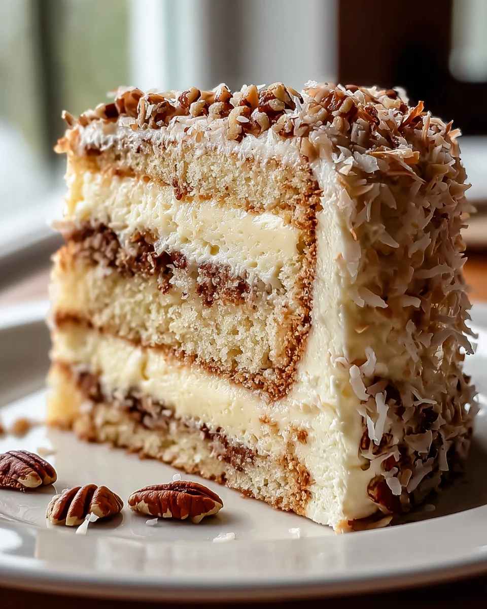 White German Chocolate Cake With Cheesecake Center