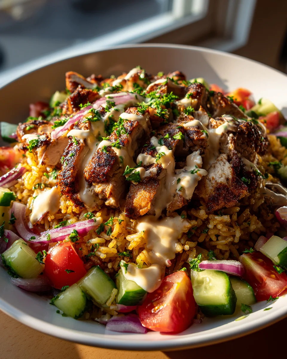 Chicken Shawarma Crispy Rice Salad: Easy Middle Eastern Dinner