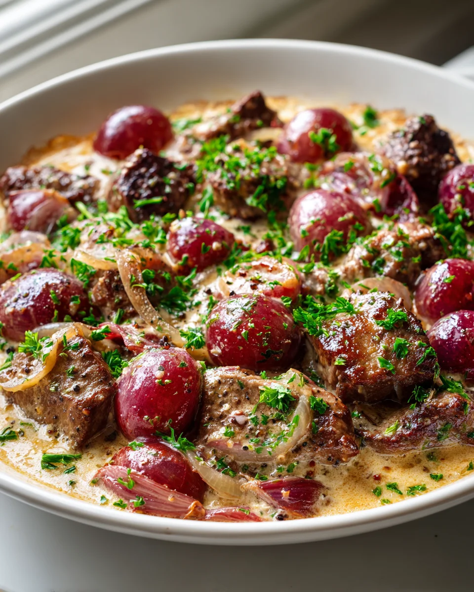 Garlic Red Grape Juice Beef Casserole: Savory Comfort Food Recipe