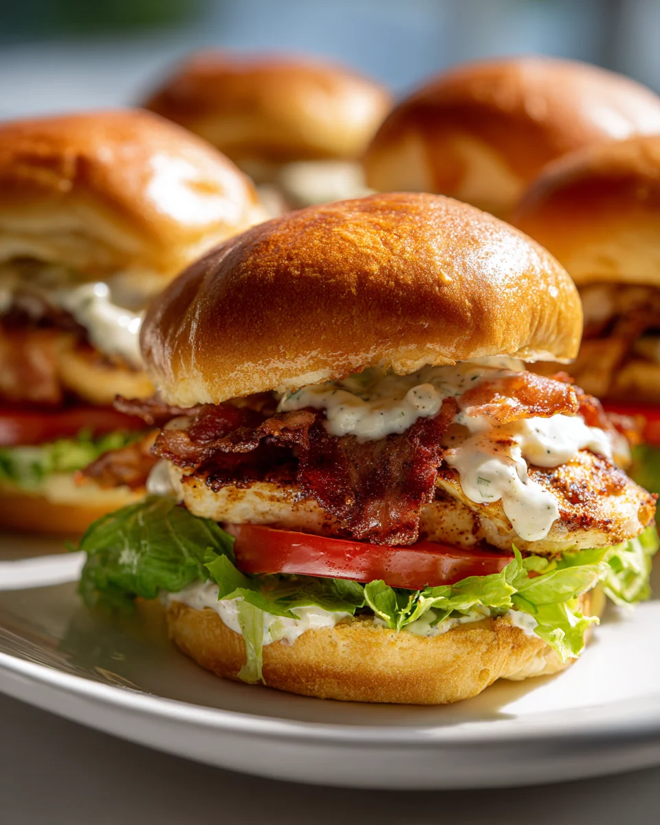 Delicious Chicken Beef Bacon Ranch Slider Sandwiches Recipe