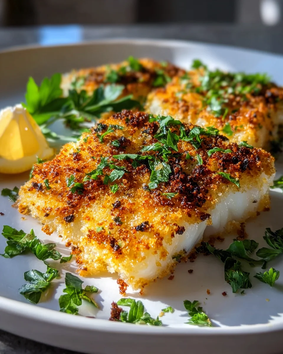 Garlic Parmesan Crusted Halibut