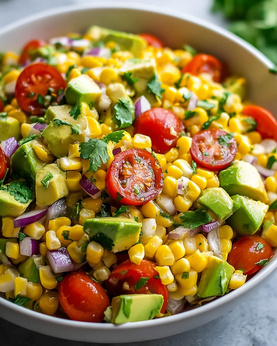 Refreshing Summer Corn Salad with Avocado and Lime Dressing