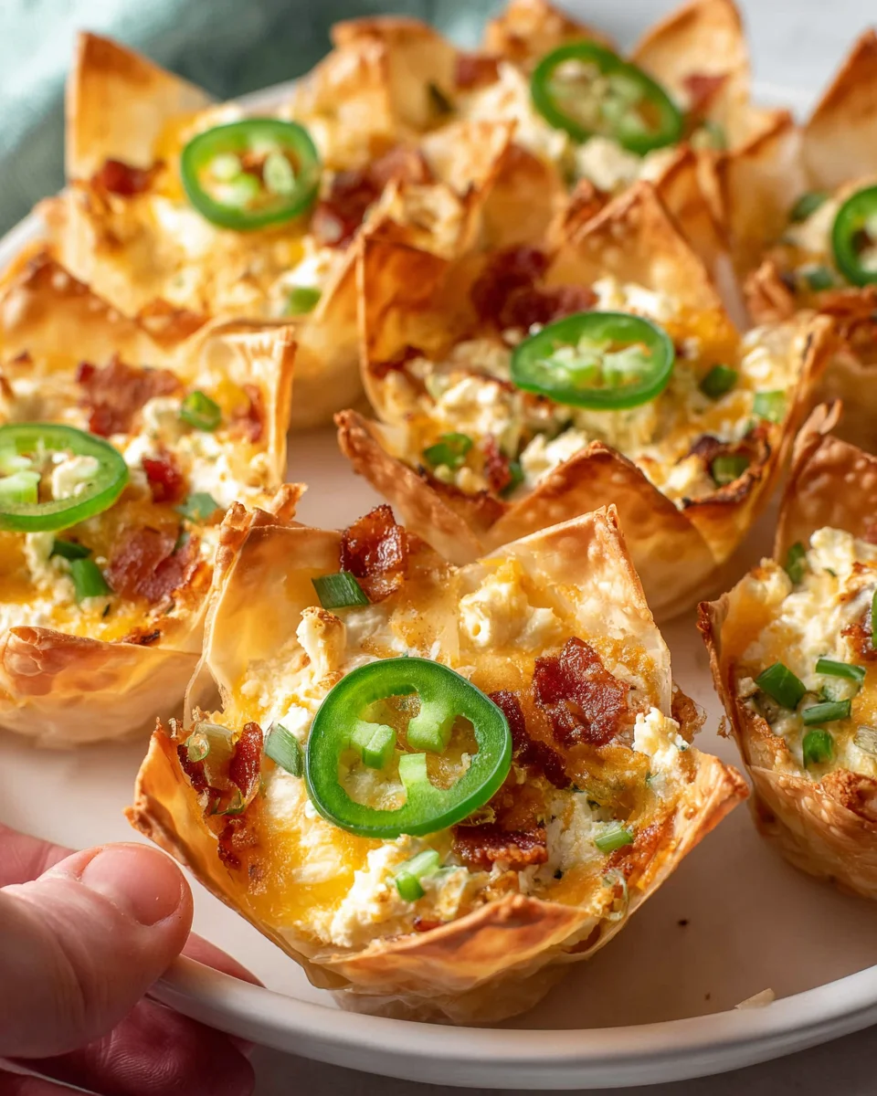 Delicious Jalapeno Popper Wonton Cups for Spicy Snack Lovers
