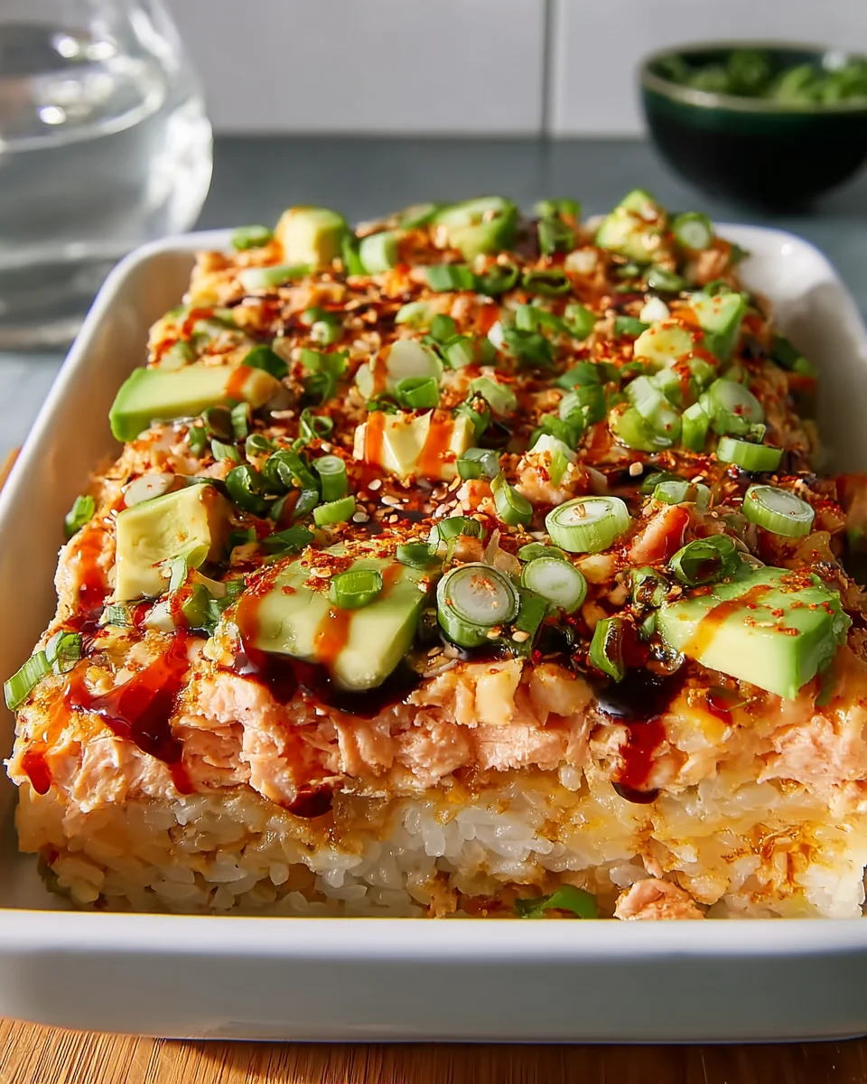 Delicious Spicy Salmon Sushi Bake Recipe for Easy Dinner