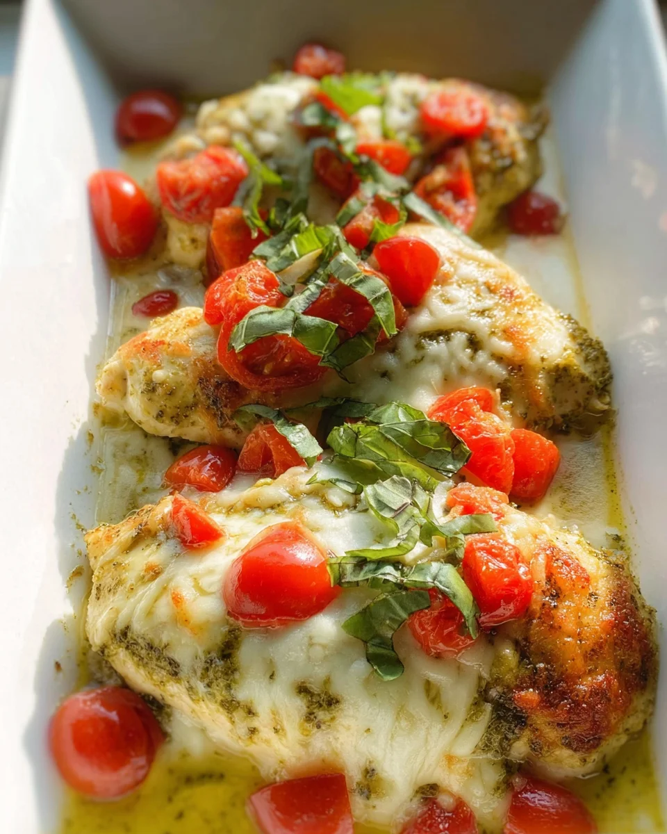 Cream Cheese Pesto Baked Chicken Breasts for a Flavor Boost