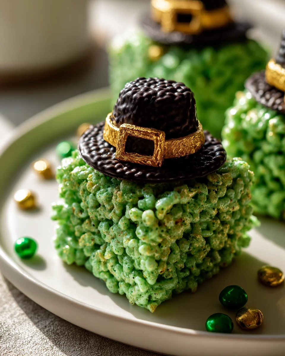 Leprechaun Hat Rice Krispie Treats: Fun St. Patrick's Snack!