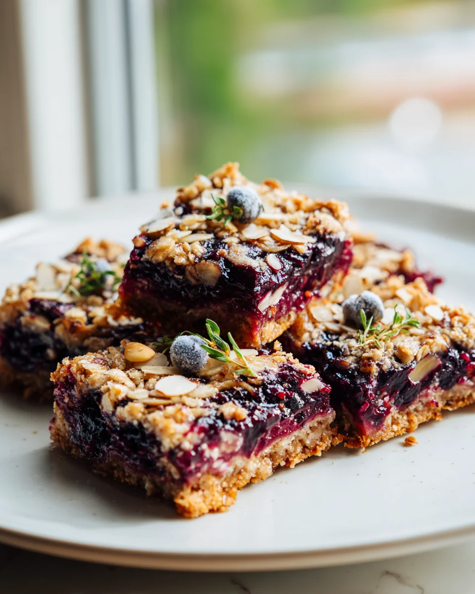 Mulberry Almond Oat Crumble Bars