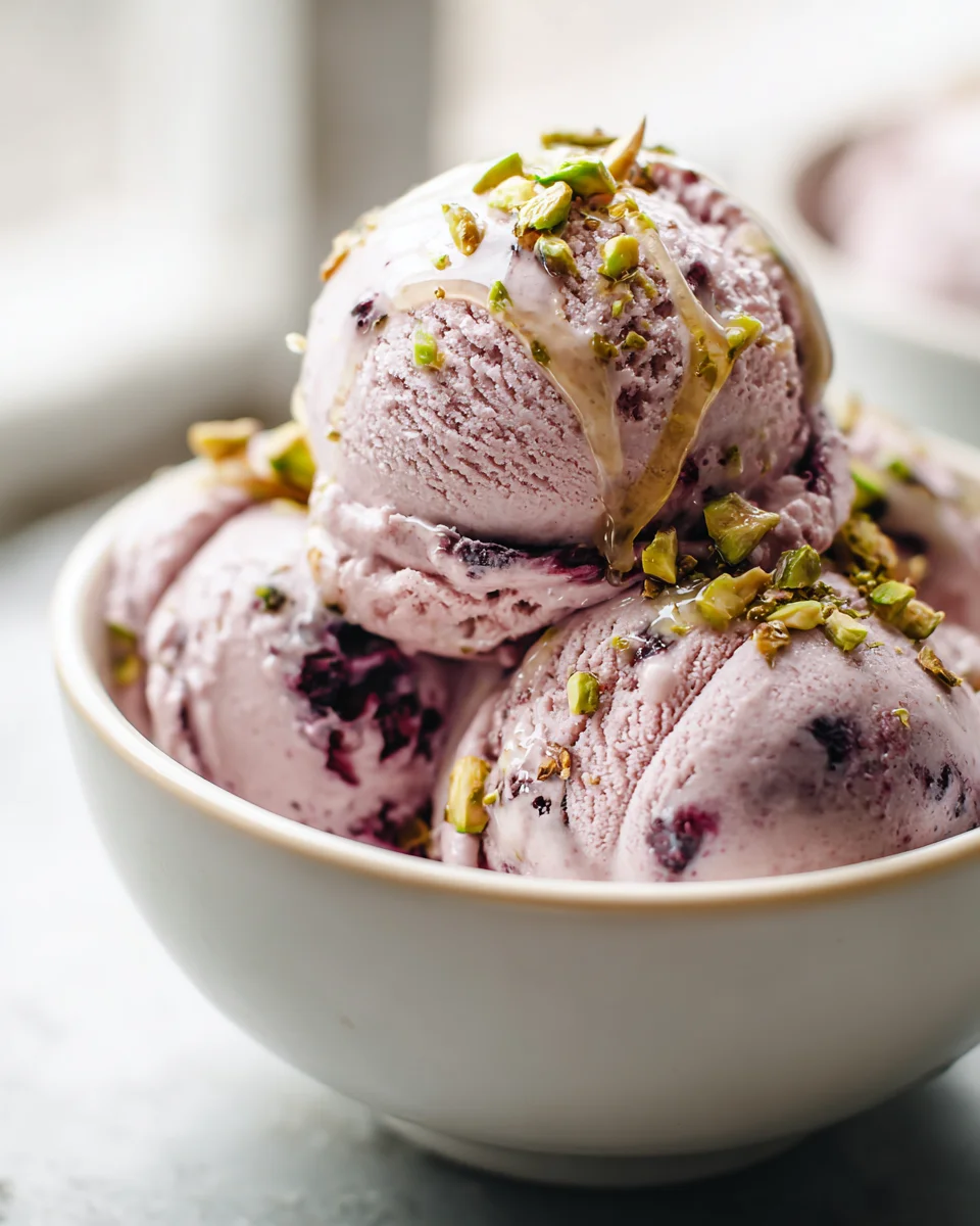 Creamy Mulberry Delight with Honey & Pistachios