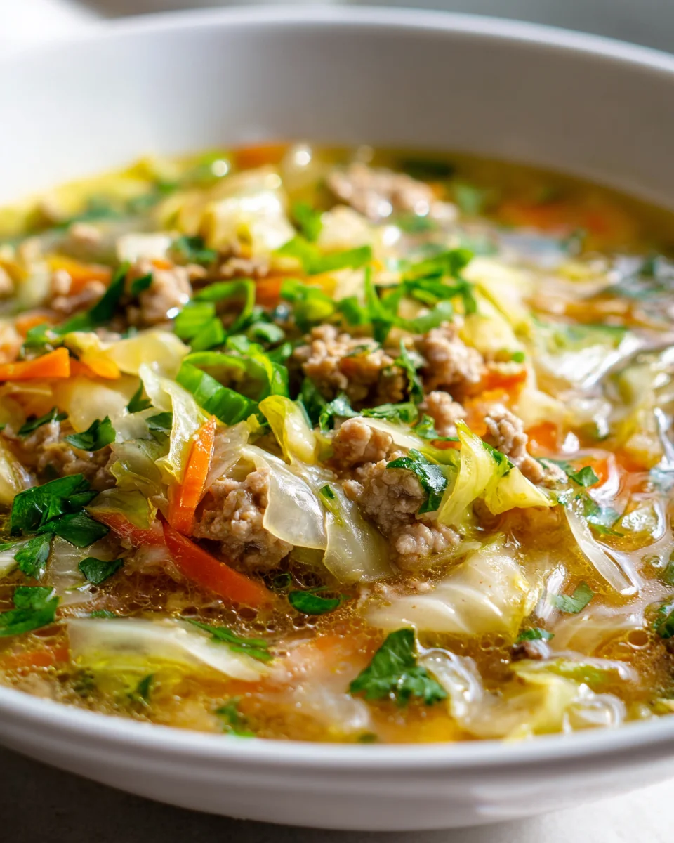Savory One-Pot Beef Egg Roll Soup